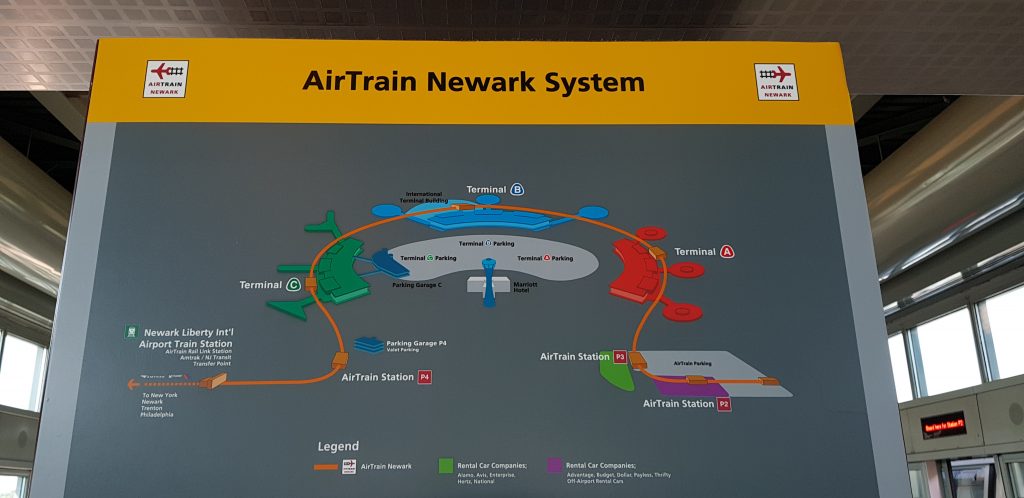 Air Train Plan am Flughafen Newark